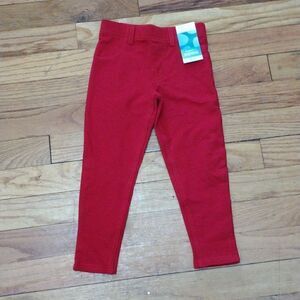 365 Kids Girls Red Knit Denim Jeggings sz 4